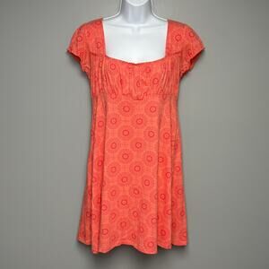 Taylor Swift x l.e.i Y2K‎ Romantic Boho Prairie Tie Orange Salmon Sundress Sz XL